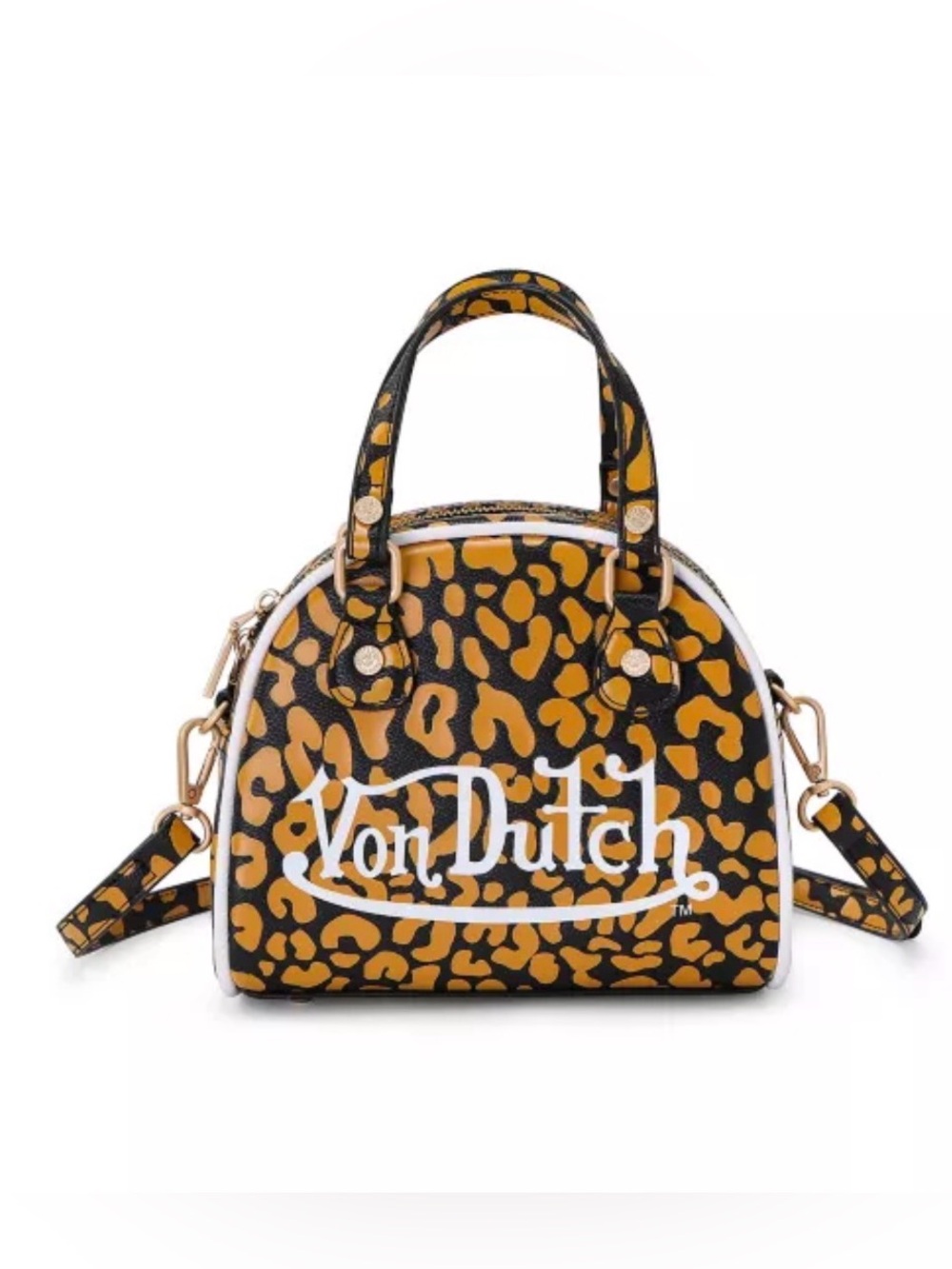 S Von Dutch Orange Cheetah Mini Bowling Bag - NWOT